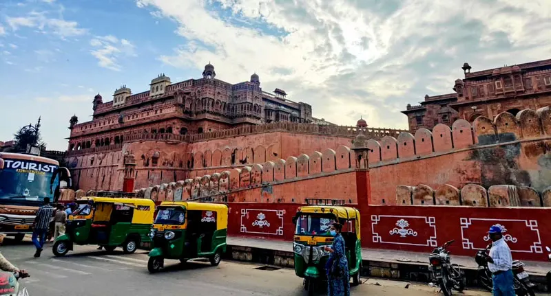 Junagarh Fort in Bikaner, Rajasthan showcasing grand sandstone architecture, royal palaces, and historic fort walls built in the 16th century