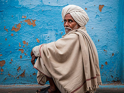 Elderly indian man in rajasthan